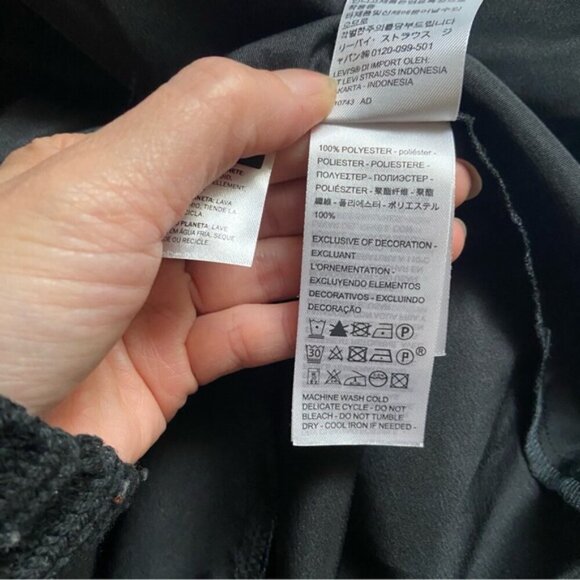 Levi's Dolci Tiered Puff-Sleeve Babydoll Dress Sz M - Picture 9 of 12